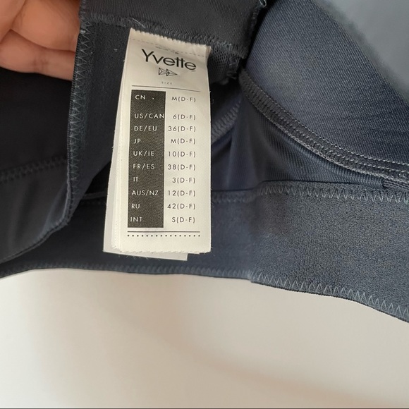 Yvette Sports | Blue High Impact Criss Cross Racerback Sports Bra, M+ - Picture 7 of 8